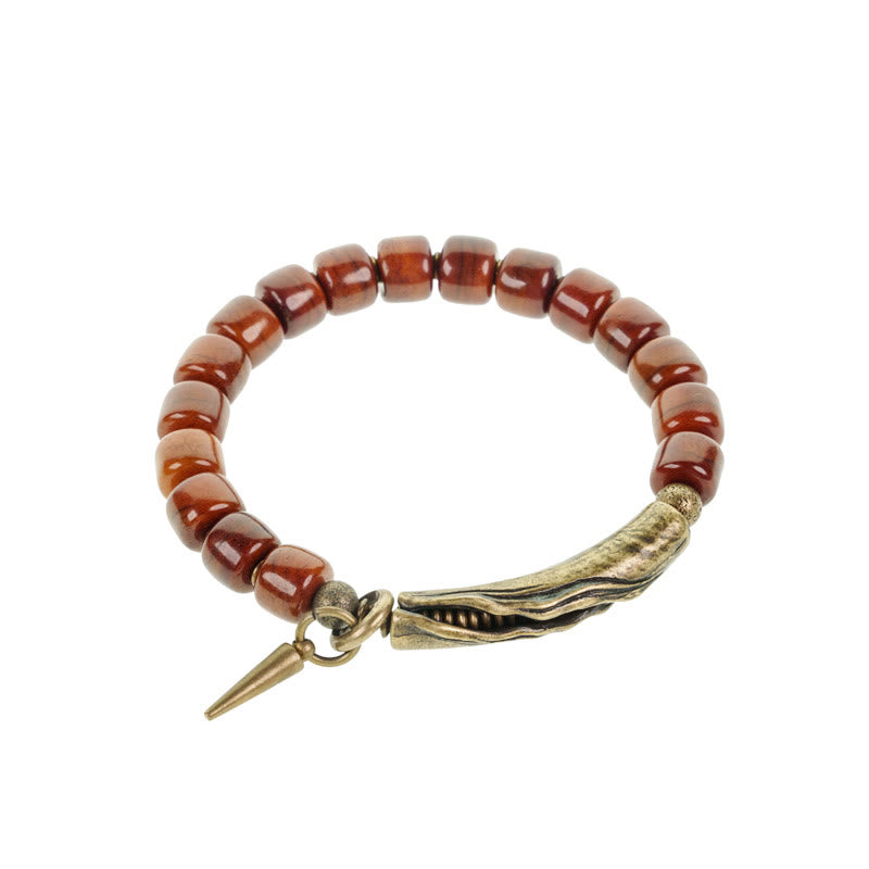 BWOOOH Bone Beads Copper Cone Pendant Strength Bracelet