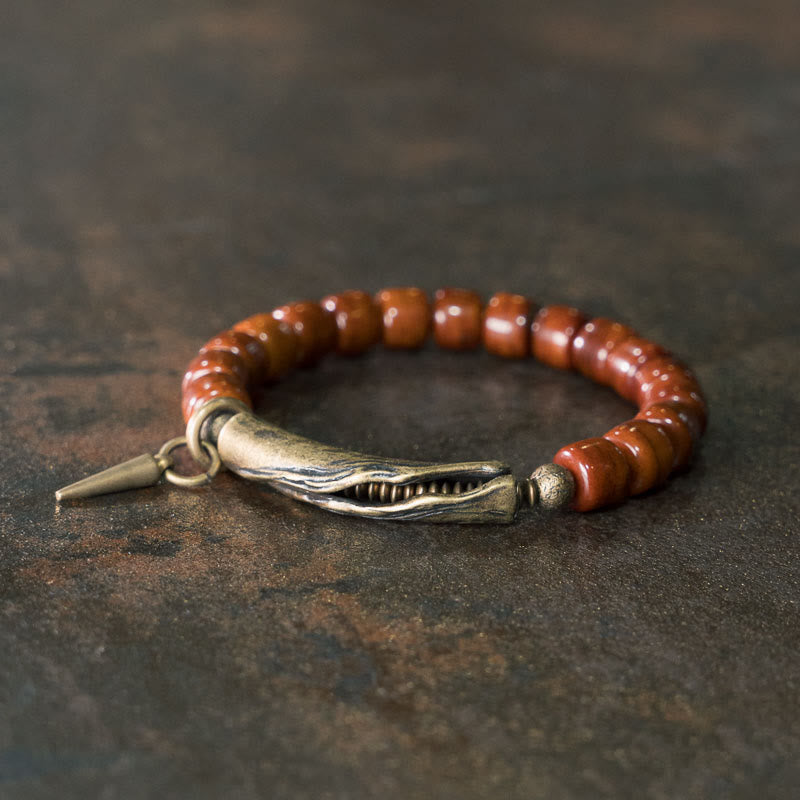 BWOOOH Bone Beads Copper Cone Pendant Strength Bracelet