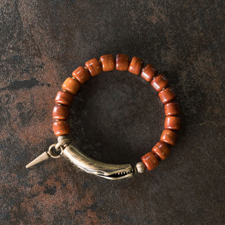 BWOOOH Bone Beads Copper Cone Pendant Strength Bracelet