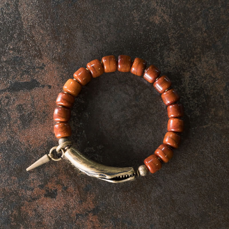 BWOOOH Bone Beads Copper Cone Pendant Strength Bracelet