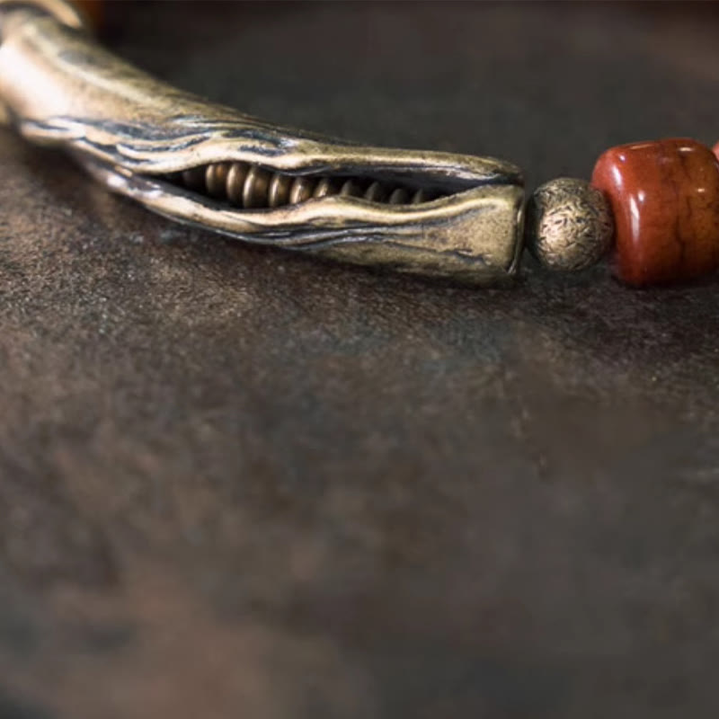 BWOOOH Bone Beads Copper Cone Pendant Strength Bracelet