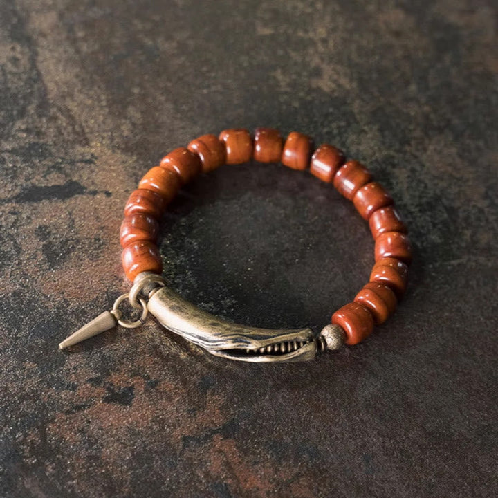 BWOOOH Bone Beads Copper Cone Pendant Strength Bracelet