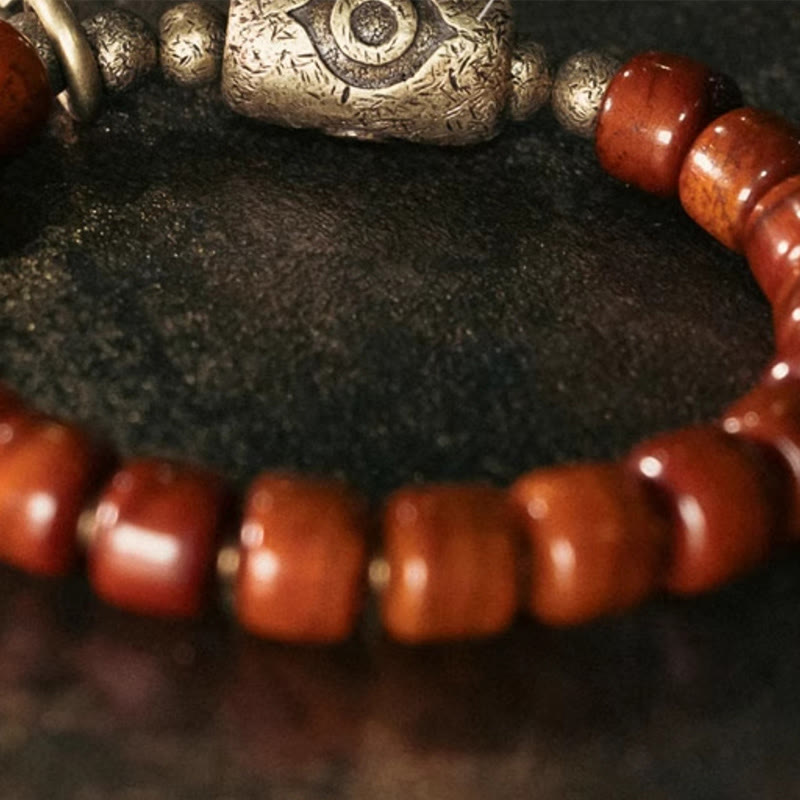 BWOOOH Bone Beads Dzi Shape Copper Cone Pendant Strength Bracelet