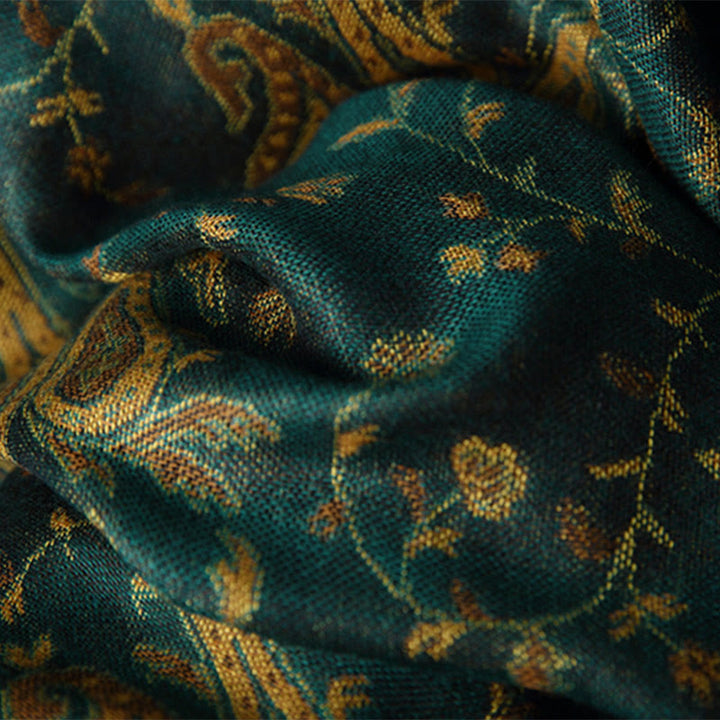 BWOOOH Tibetan Cashew Flower Vine Print Tassels Shawl Fal