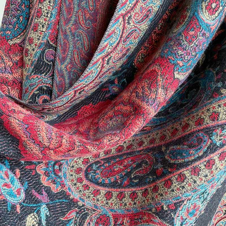 BWOOOH Tibetan Cashew Peony Flowers Vine Tassels Shawl Fa