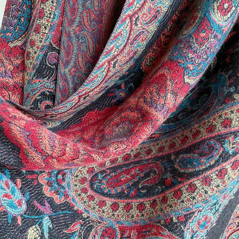 BWOOOH Tibetan Cashew Peony Flowers Vine Tassels Shawl Fa