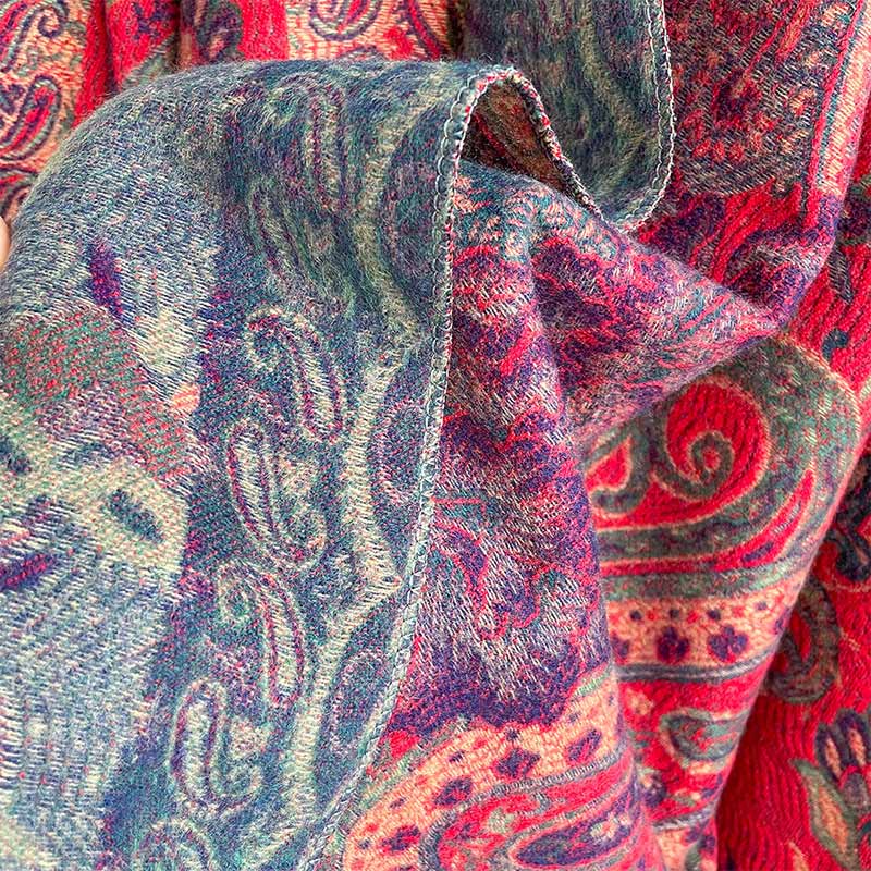 BWOOOH Tibetan Cashew Peony Flowers Vine Tassels Shawl Fa