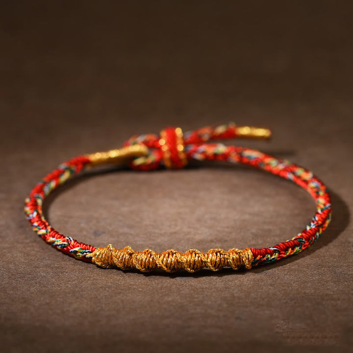 BWOOOH Handmade Chinese Zodiac Natal Buddha Luck Strength Braided Rope Bracelet