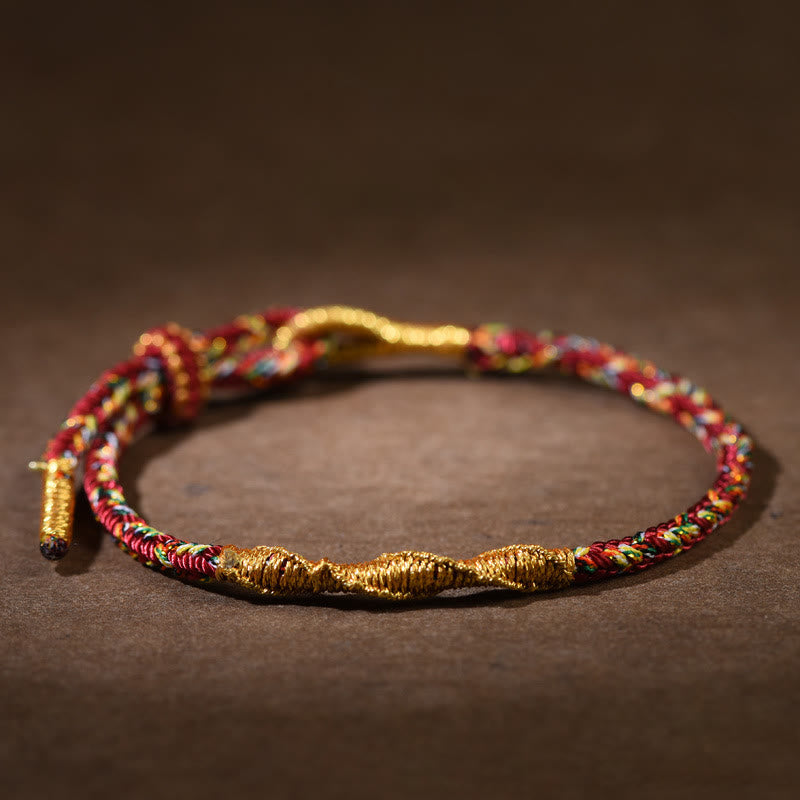 BWOOOH Handmade Chinese Zodiac Natal Buddha Luck Strength Braided Rope Bracelet