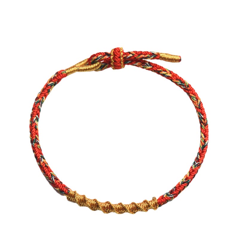 BWOOOH Handmade Chinese Zodiac Natal Buddha Luck Strength Braided Rope Bracelet