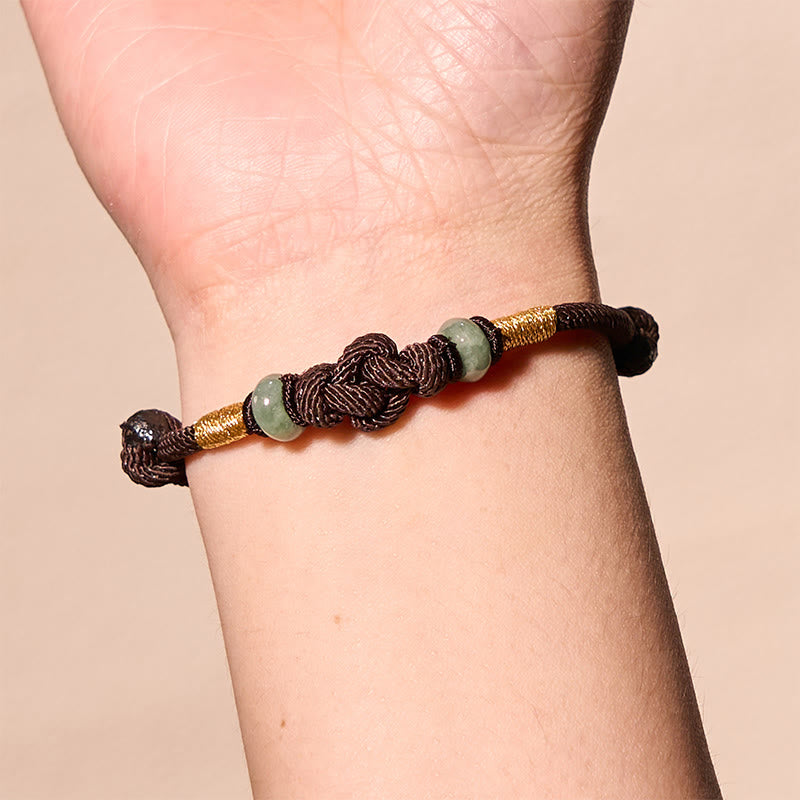 BWOOOH Red String Jade Luck Fortune Knot Braided Couple Bracelet