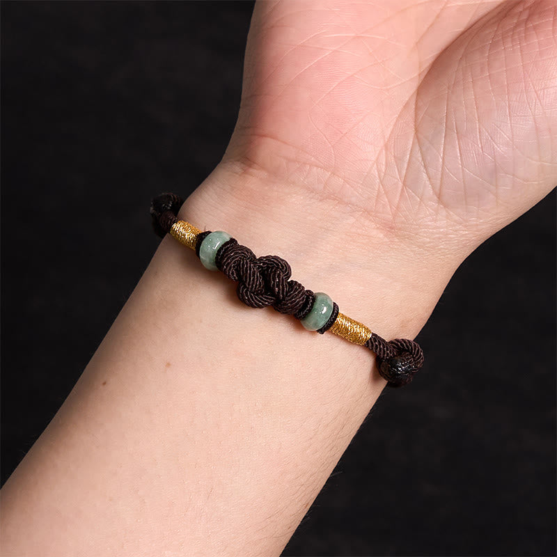 BWOOOH Red String Jade Luck Fortune Knot Braided Couple Bracelet