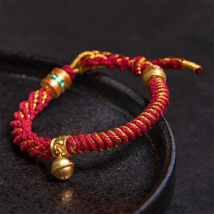 BWOOOH Tibetan Om Mani Padme Hum Carved Zakiram Goddess of Wealth Charm Amulet Bracelet