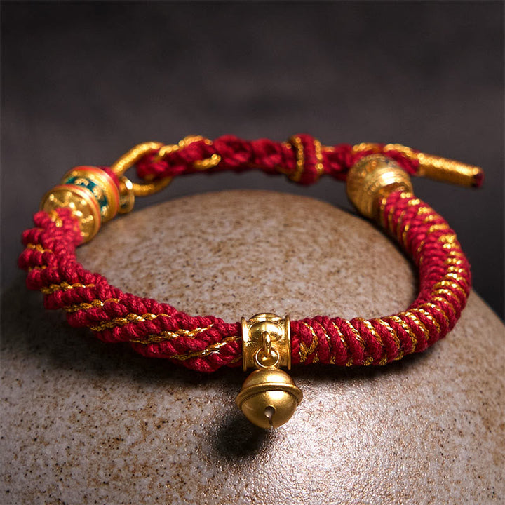 BWOOOH Tibetan Om Mani Padme Hum Carved Zakiram Goddess of Wealth Charm Amulet Bracelet