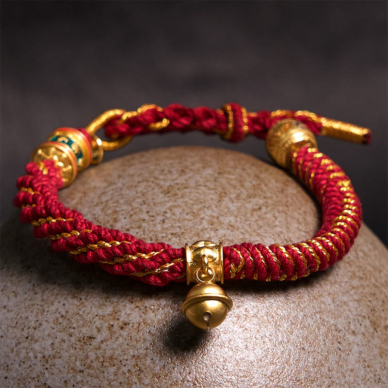 BWOOOH Tibetan Om Mani Padme Hum Carved Zakiram Goddess of Wealth Charm Amulet Bracelet