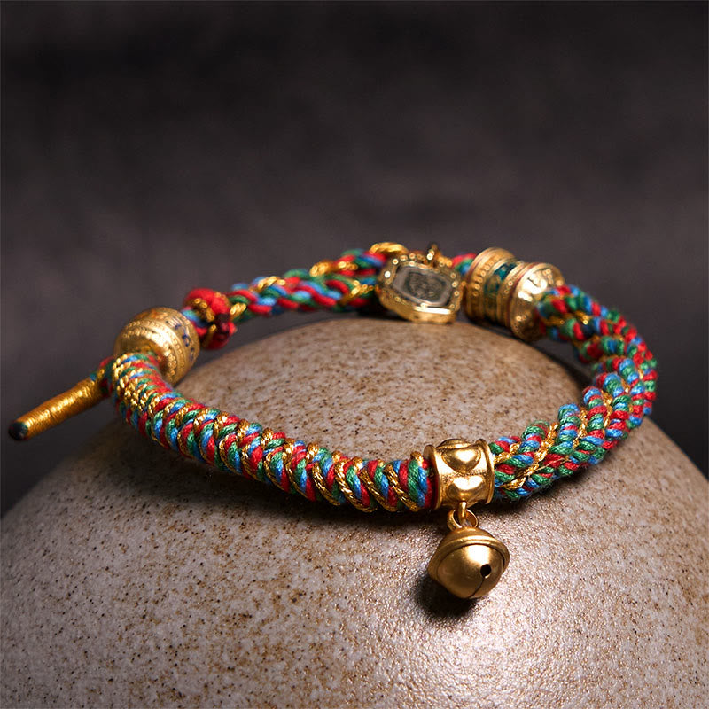 BWOOOH Tibetan Om Mani Padme Hum Carved Zakiram Goddess of Wealth Charm Amulet Bracelet