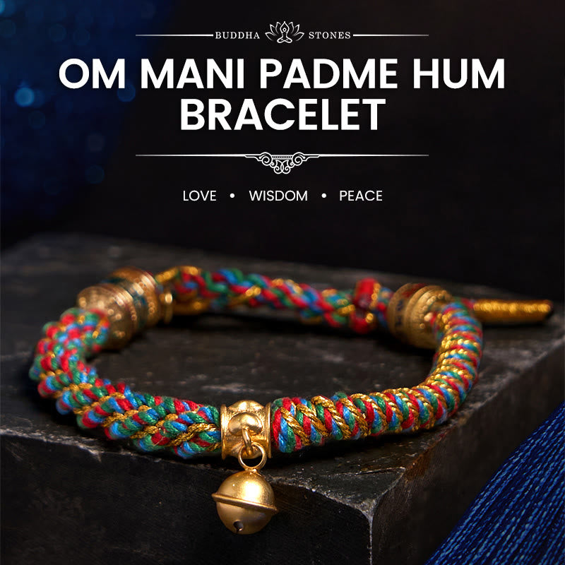 BWOOOH Tibetan Om Mani Padme Hum Carved Zakiram Goddess of Wealth Charm Amulet Bracelet