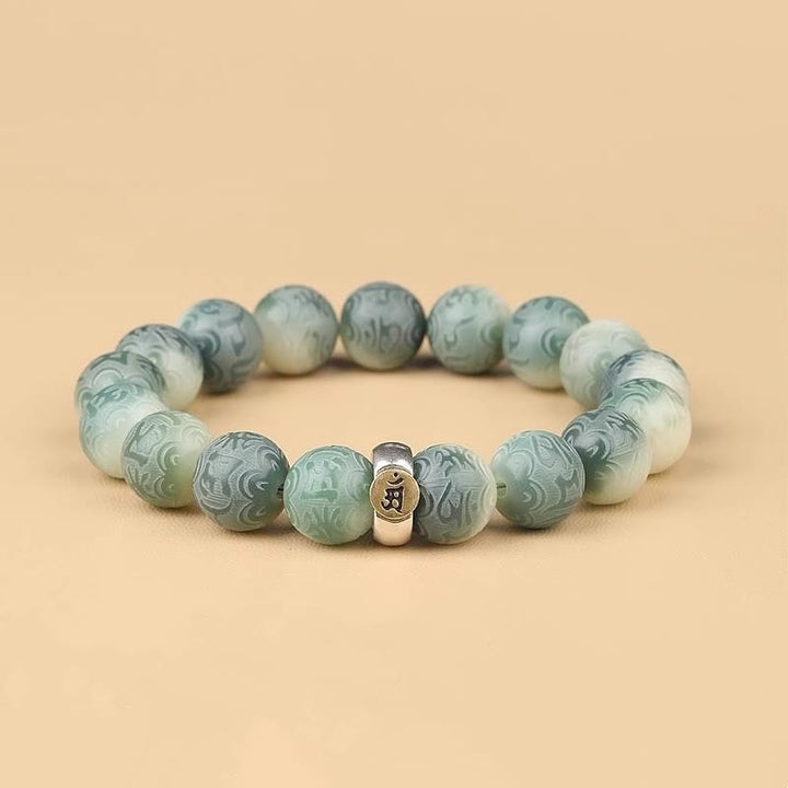 BWOOOH Chinese Zodiac Natal Buddha Bodhi Seed Om Mani Padme Hum Engraved Wisdom Bracelet