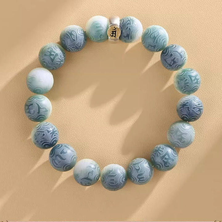 BWOOOH Chinese Zodiac Natal Buddha Bodhi Seed Om Mani Padme Hum Engraved Wisdom Bracelet