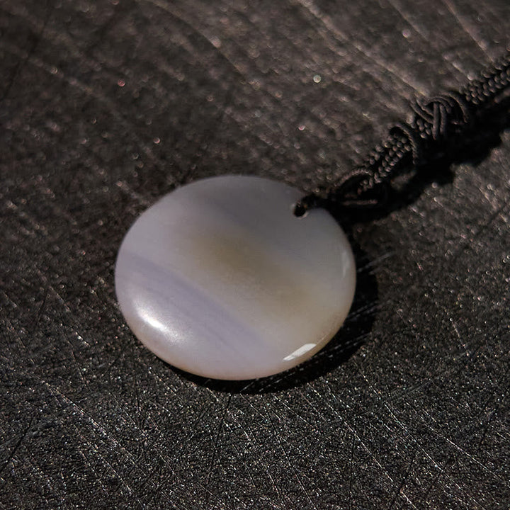 BWOOOH Vajra Dorje Sanskrit Pattern Natural Various Crystal Black Obsidian Fulfilment Necklace Pendant
