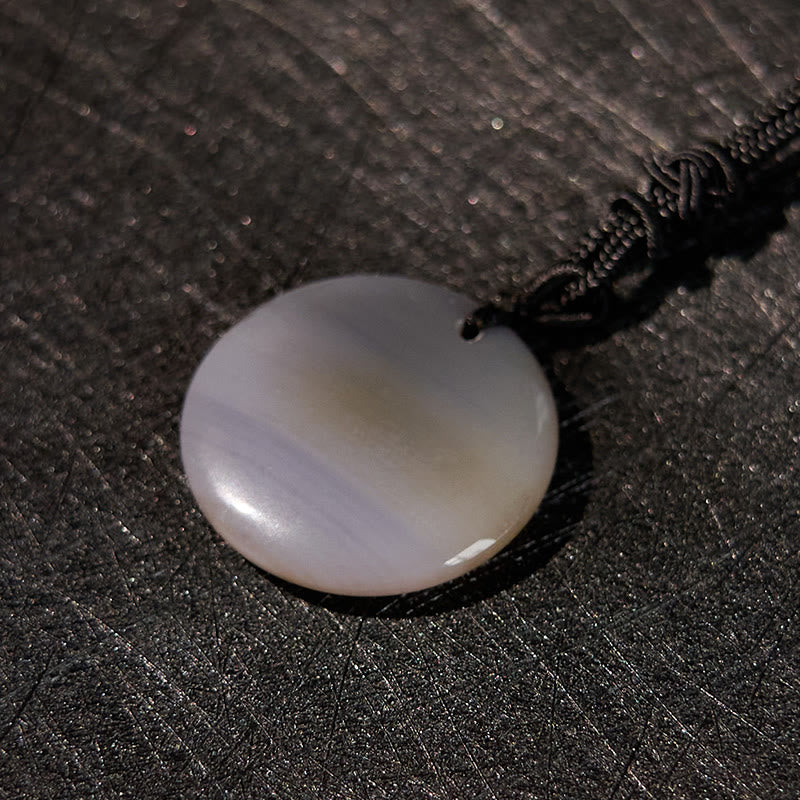 BWOOOH Vajra Dorje Sanskrit Pattern Natural Various Crystal Black Obsidian Fulfilment Necklace Pendant