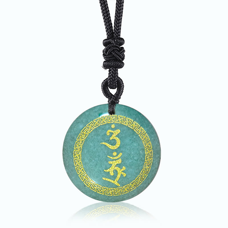 BWOOOH Surrounding Protection Mantra Natural Various Crystal Black Obsidian Fulfilment Necklace Pendant