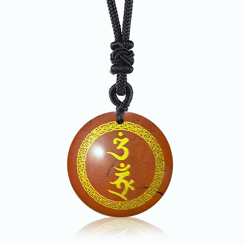BWOOOH Surrounding Protection Mantra Natural Various Crystal Black Obsidian Fulfilment Necklace Pendant
