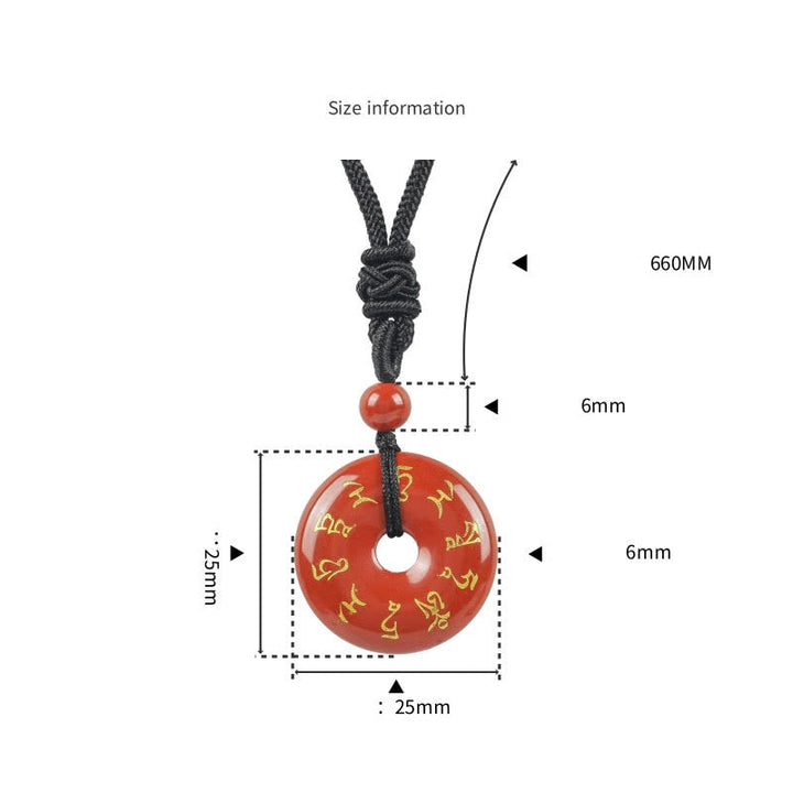 BWOOOH Green Tara Mantra Natural Various Crystal Black Obsidian Fulfilment Necklace Pendant