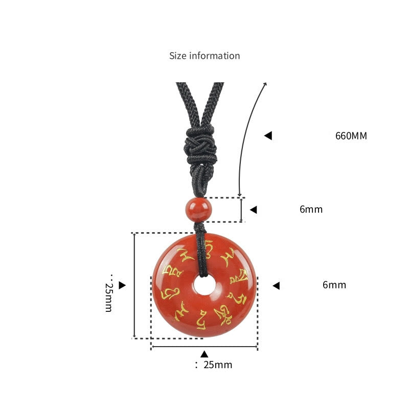 BWOOOH Green Tara Mantra Natural Various Crystal Black Obsidian Fulfilment Necklace Pendant