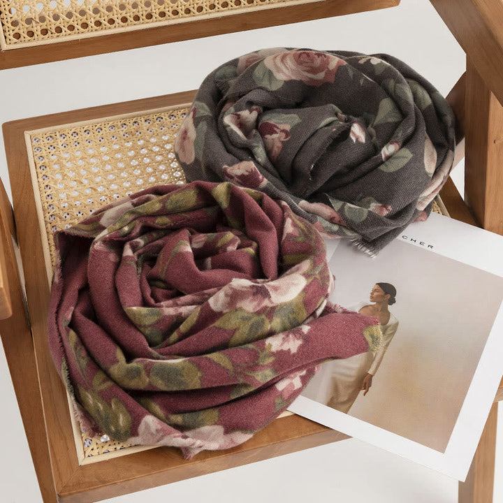 BWOOOH Tibetan Shawl Garden Rose Fall Winter Cozy Travel 