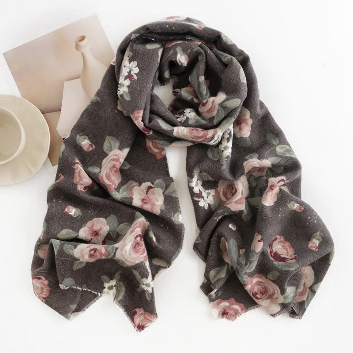 BWOOOH Tibetan Shawl Garden Rose Fall Winter Cozy Travel 