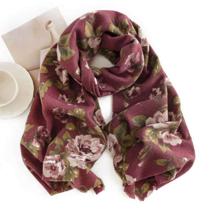 BWOOOH Tibetan Shawl Garden Rose Fall Winter Cozy Travel 