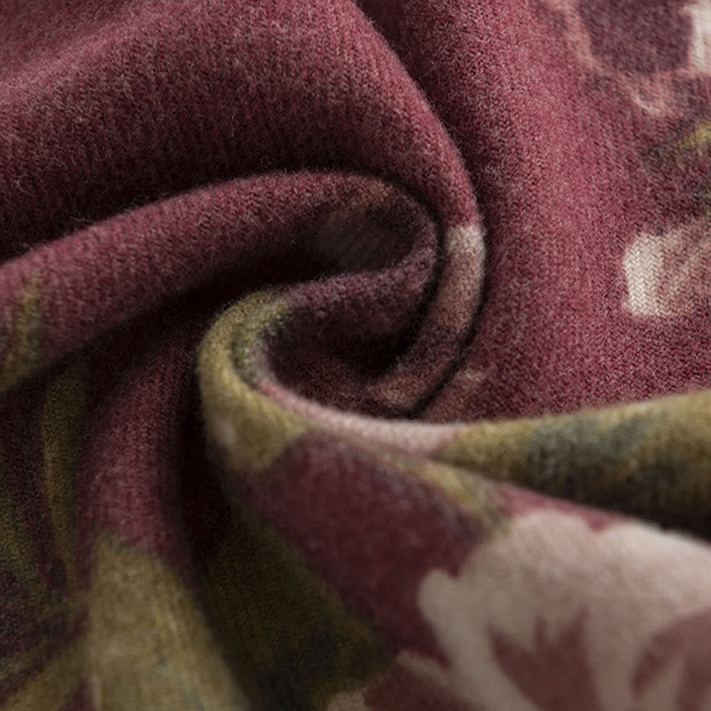 BWOOOH Tibetan Shawl Garden Rose Fall Winter Cozy Travel 