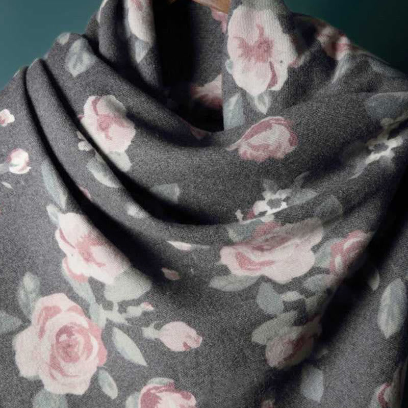 BWOOOH Tibetan Shawl Garden Rose Fall Winter Cozy Travel 