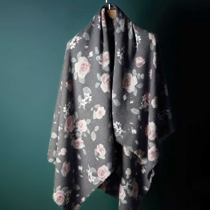 BWOOOH Tibetan Shawl Garden Rose Fall Winter Cozy Travel 