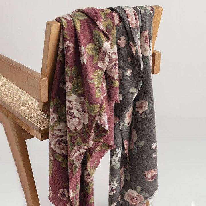 BWOOOH Tibetan Shawl Garden Rose Fall Winter Cozy Travel 