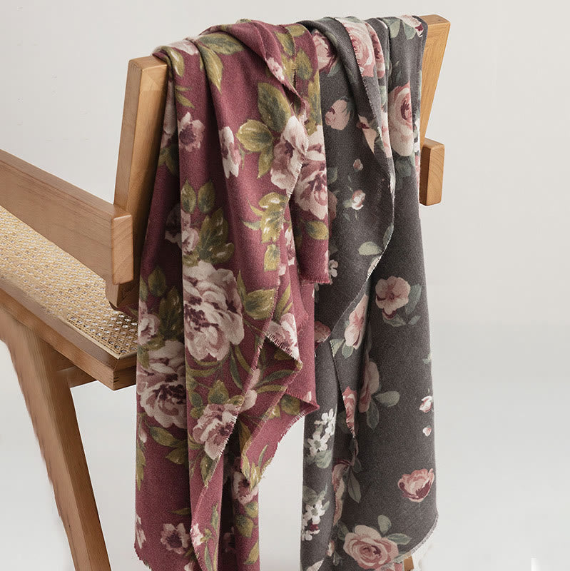 BWOOOH Tibetan Shawl Garden Rose Fall Winter Cozy Travel 