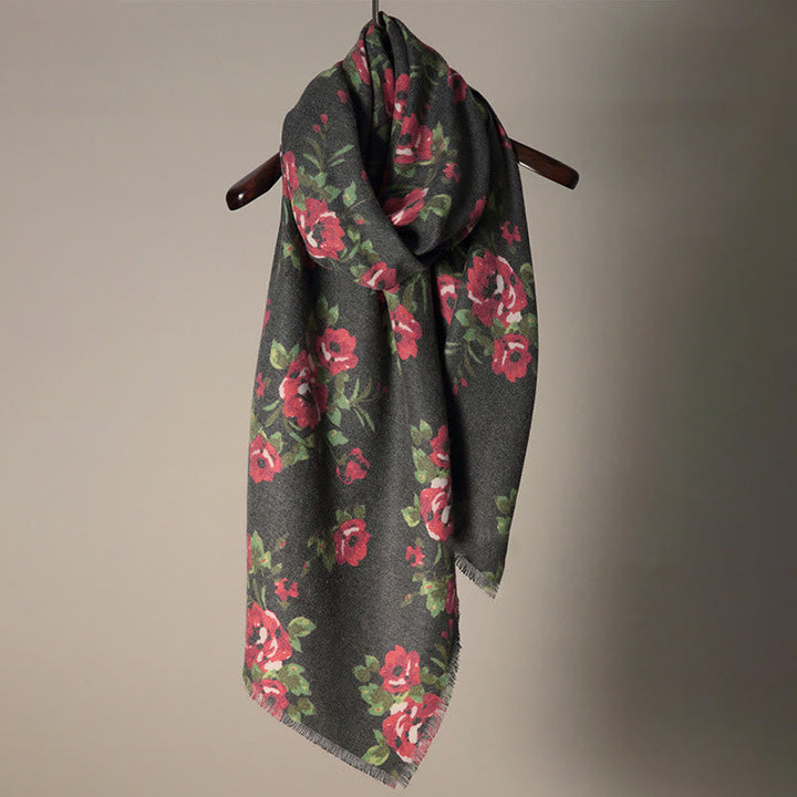 BWOOOH Tibetan Rose Flower Garden Shawl Fall Winter Cozy 