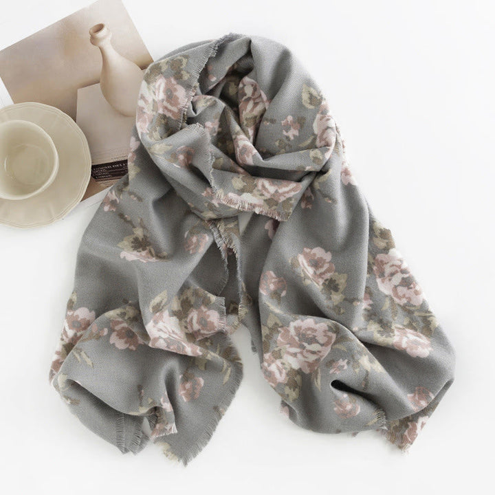BWOOOH Tibetan Rose Flower Garden Shawl Fall Winter Cozy 
