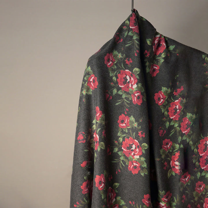 BWOOOH Tibetan Rose Flower Garden Shawl Fall Winter Cozy 