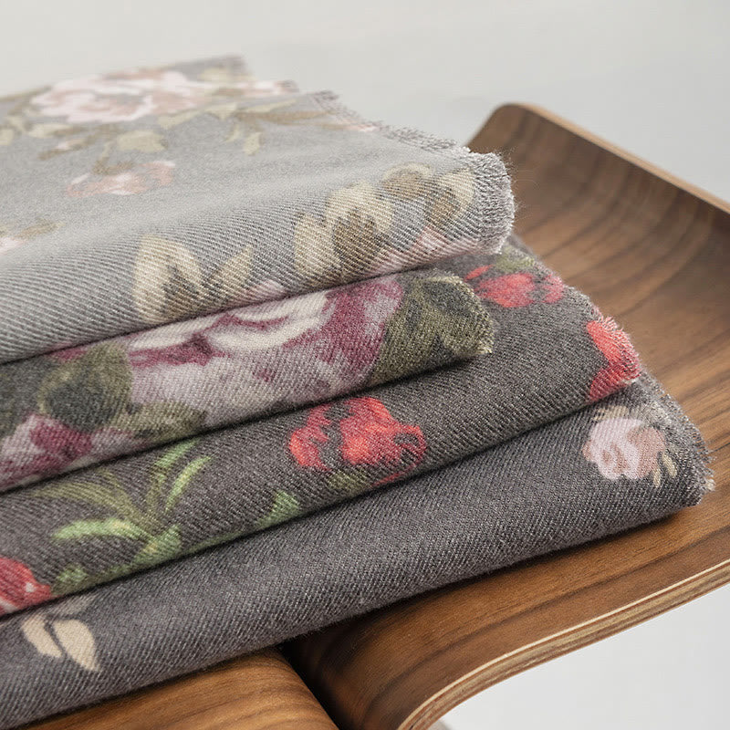 BWOOOH Tibetan Rose Flower Garden Shawl Fall Winter Cozy 