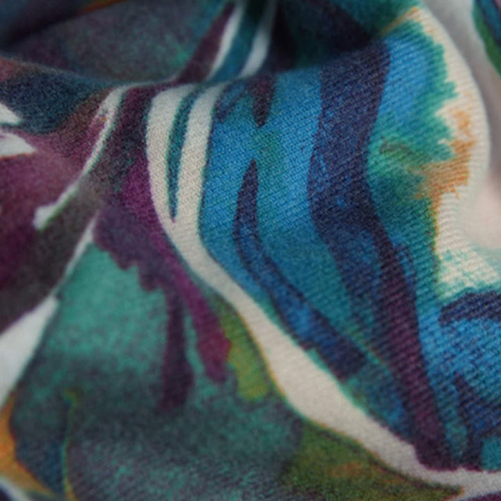 BWOOOH Tibetan Sweet Colorful Flower Print Shawl Fall Win