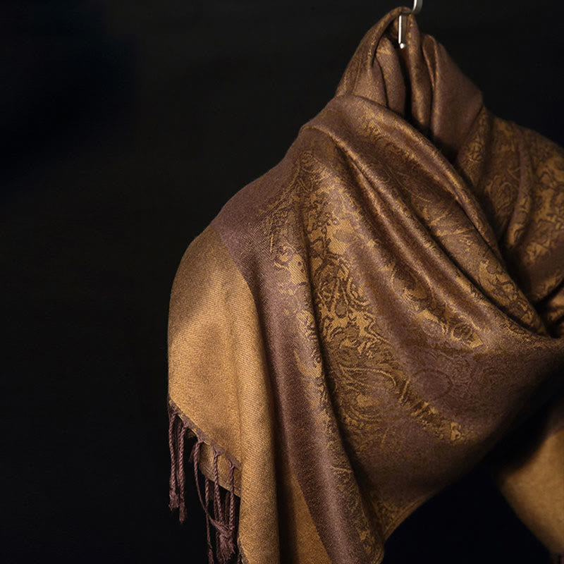 BWOOOH Tibetan Cashew Jacquard Tassels Shawl Spring Fall 