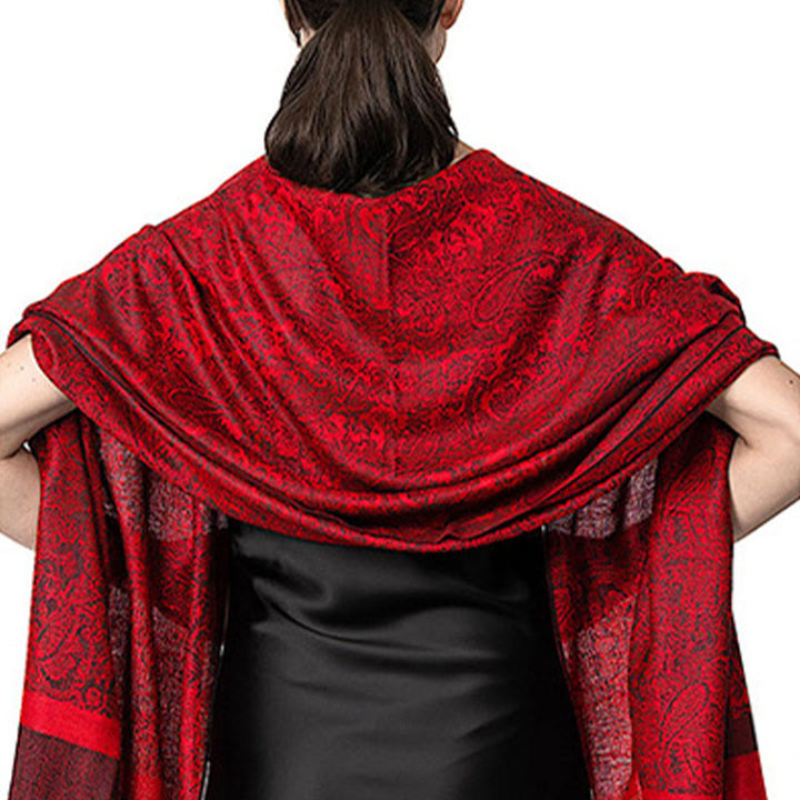 BWOOOH Tibetan Cashew Jacquard Tassels Shawl Spring Fall 