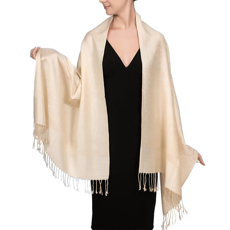 BWOOOH Tibetan Cashew Jacquard Tassels Shawl Spring Fall 