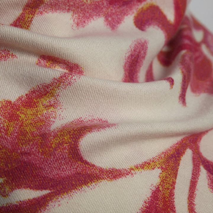 BWOOOH Tibetan Red Flower Print Shawl Fall Winter Soft Wa
