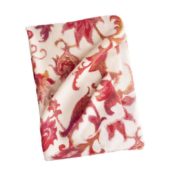 BWOOOH Tibetan Red Flower Print Shawl Fall Winter Soft Wa