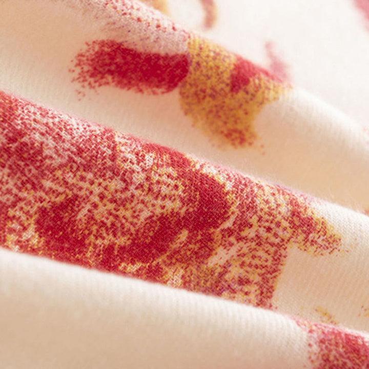 BWOOOH Tibetan Red Flower Print Shawl Fall Winter Soft Wa