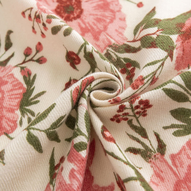 BWOOOH Tibetan Shawl Elegant Sweet Style Big Flower Leave