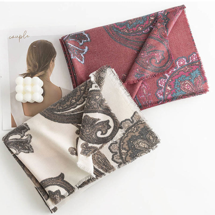 BWOOOH Tibetan Paisley Prints Shawl Fall Winter Soft Warm